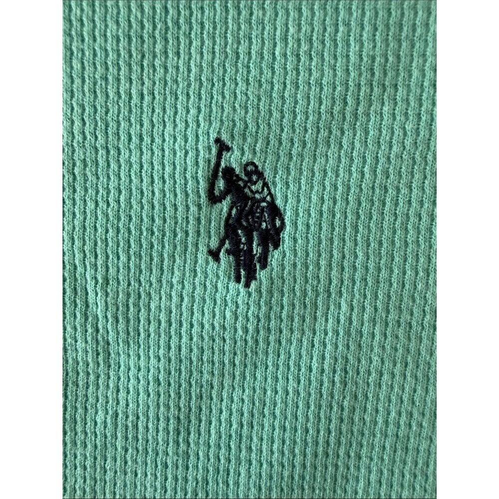U.S. Polo Assn. Light blue/mint green thermal waffle long sleeve shirt - Picture 3 of 3